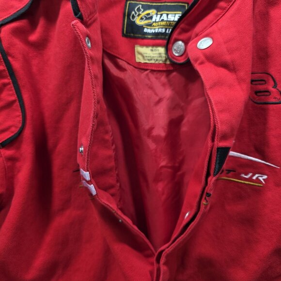 Vintage Dale Earnhardt Jr. Racing Jacket Youth Boys Size 18/20 XL Red Button Up - Picture 8 of 15